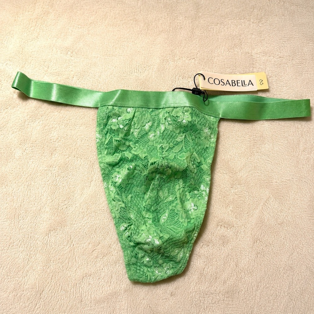 COSABELLA Men's Italian Thong Ghana Green Lace Underwear - Size XL / NWT